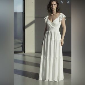 NWT Chic White Maxi Dress for Women A0180